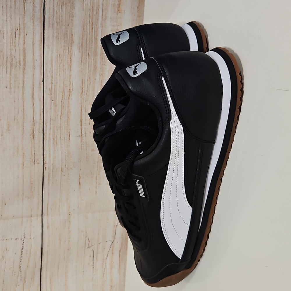 Puma Turino II Men's Lace Up Black and White Sneakers 12 - Picture 5 of 8